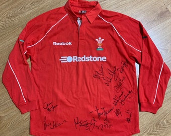 Vintage Wales Home Rugby Camiseta de Manga Larga Jersey Talla L