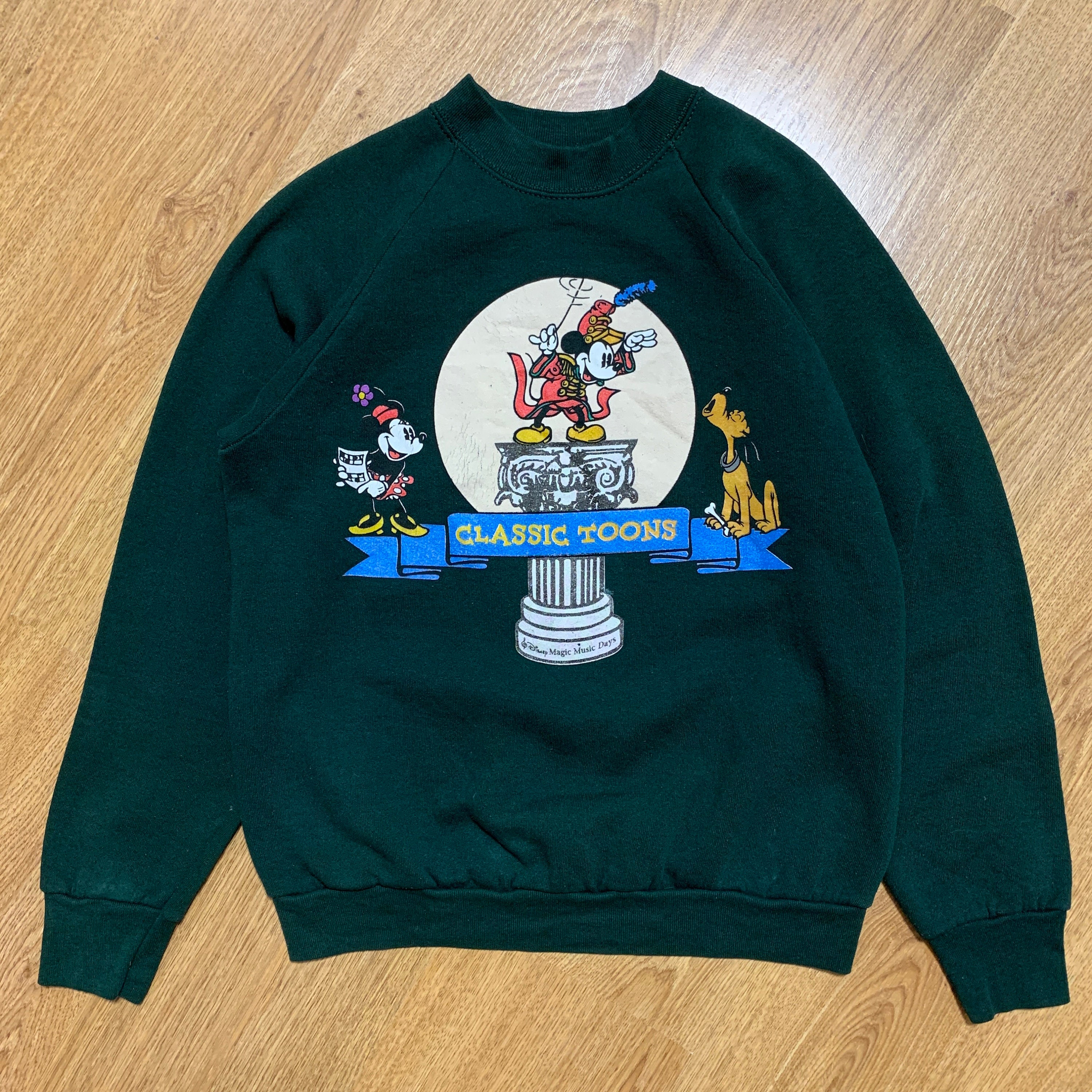 Vintage Mickey Mouse Classic Toons Sweatshirt Green Size M Fruit 