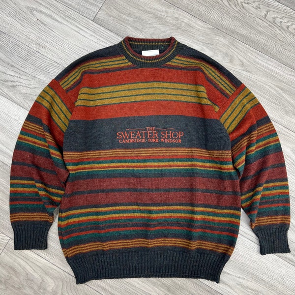 The Sweater Shop Multicolore vintage Pullover Jumper Taille Homme L/M