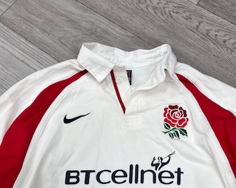 Maglia Inghilterra Rugby Union Nike Vintage 2001/2002 Manica Lunga Taglia L