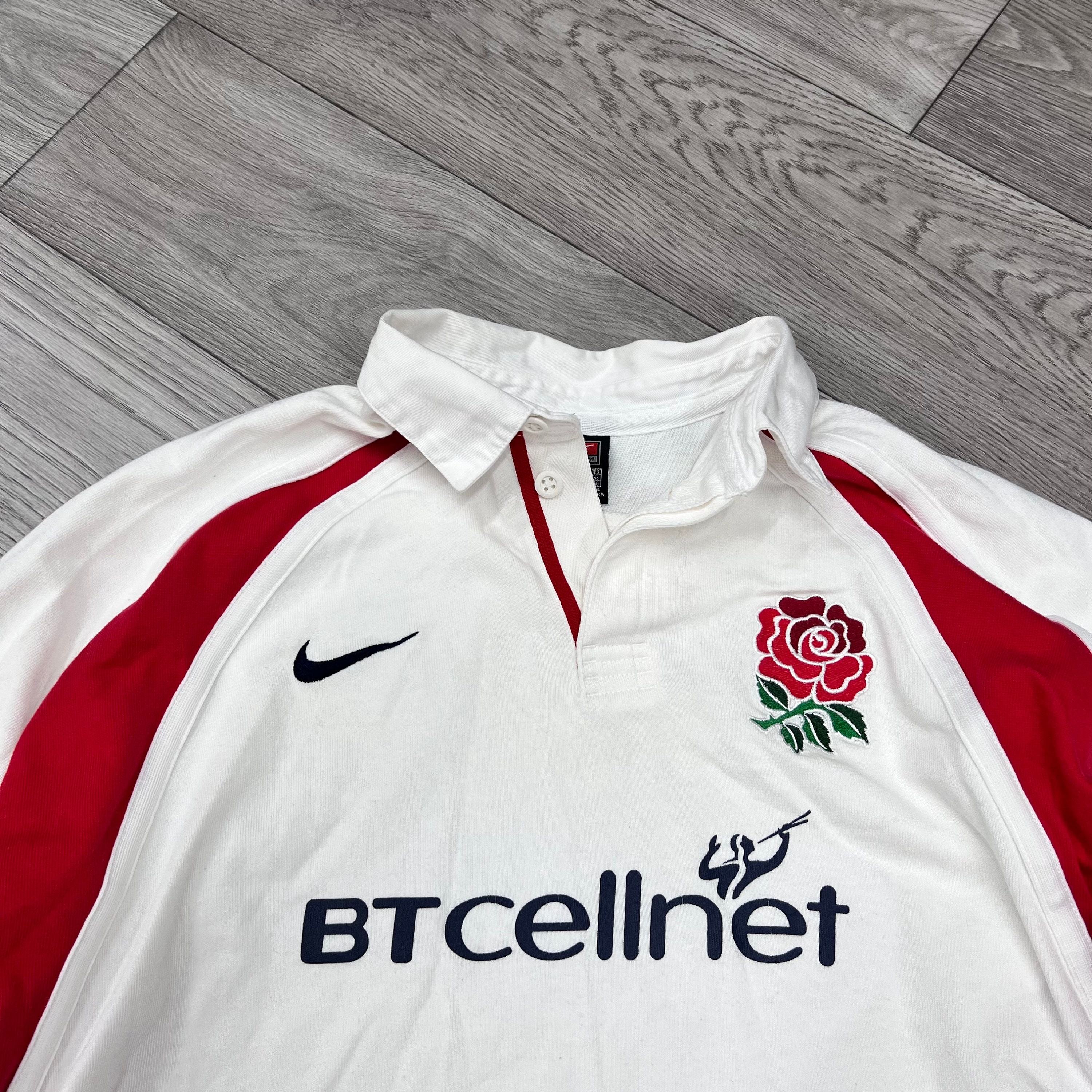 England 2001/2002 Rugby Union Nike Vintage Shirt Long Sleeve Size