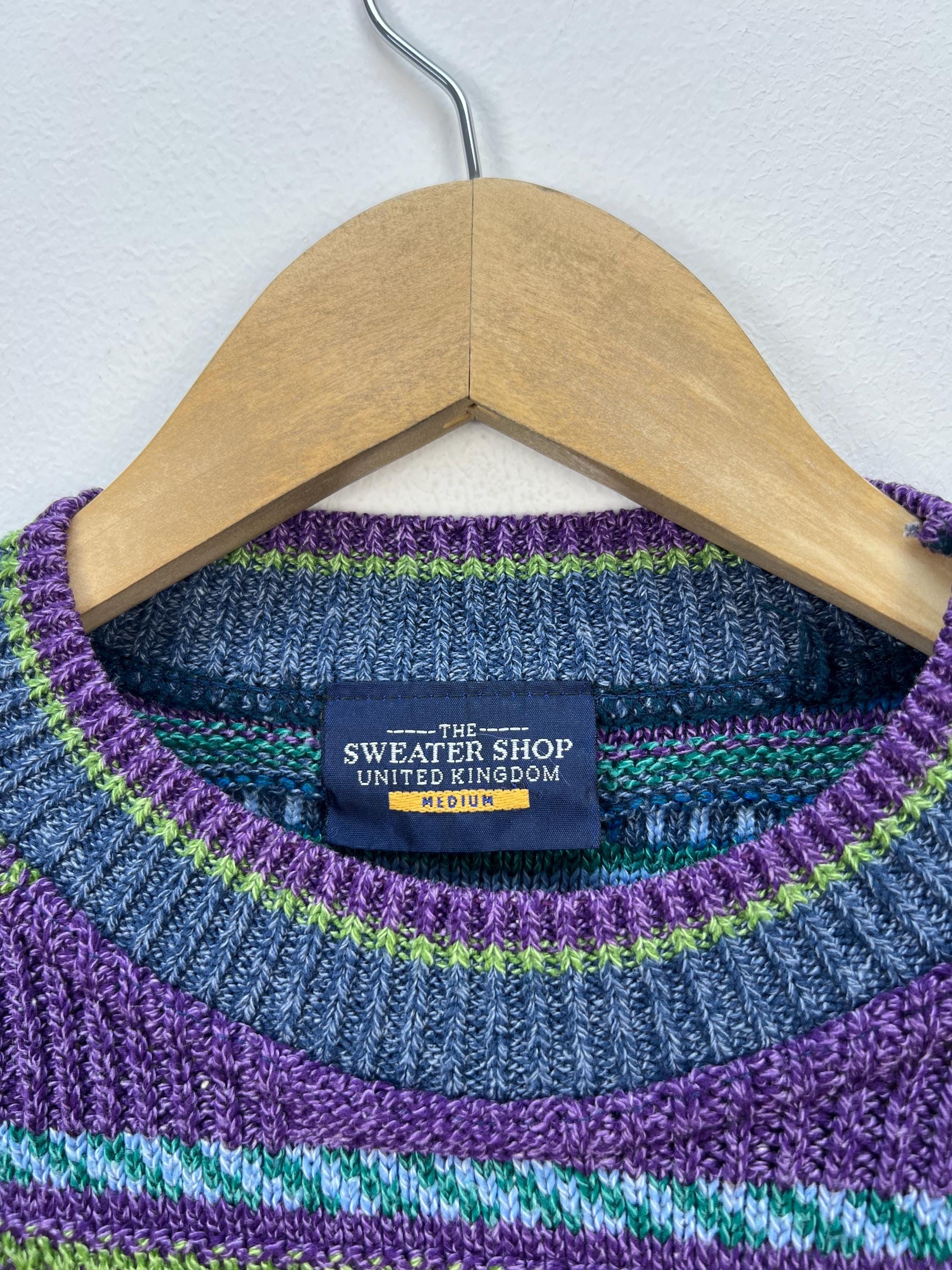 Vintage 90s the Sweater Shop Retro 3D Knit Textured Abstract
