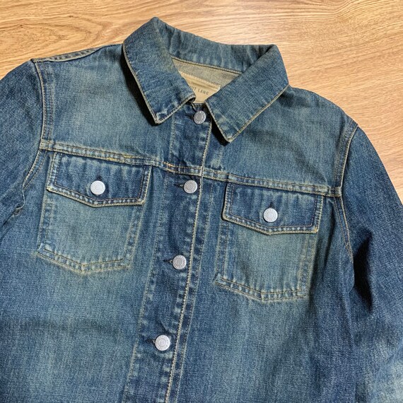 Womens HELMUT LANG Vintage Dark Denim Jacket Trucker Size 42