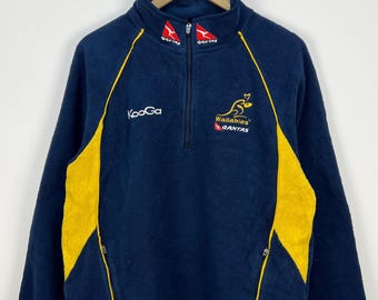 Vintage Australia Wallabies Rugby Union Fleece Sweatshirt Pullover Kooga Size Medium