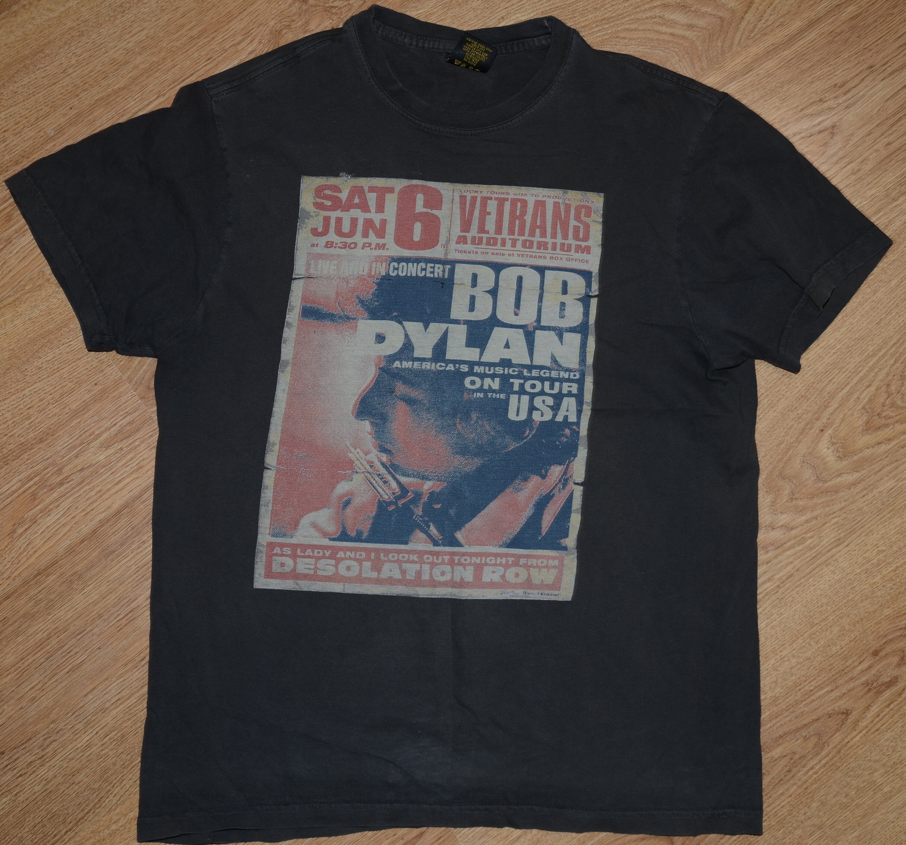 Lucky Brand Vintage Bob Dylan Concert T-shirt Size S Made in USA 