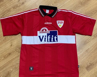 Vintag Stuttgart Camiseta fútbol de visitante - Etsy España