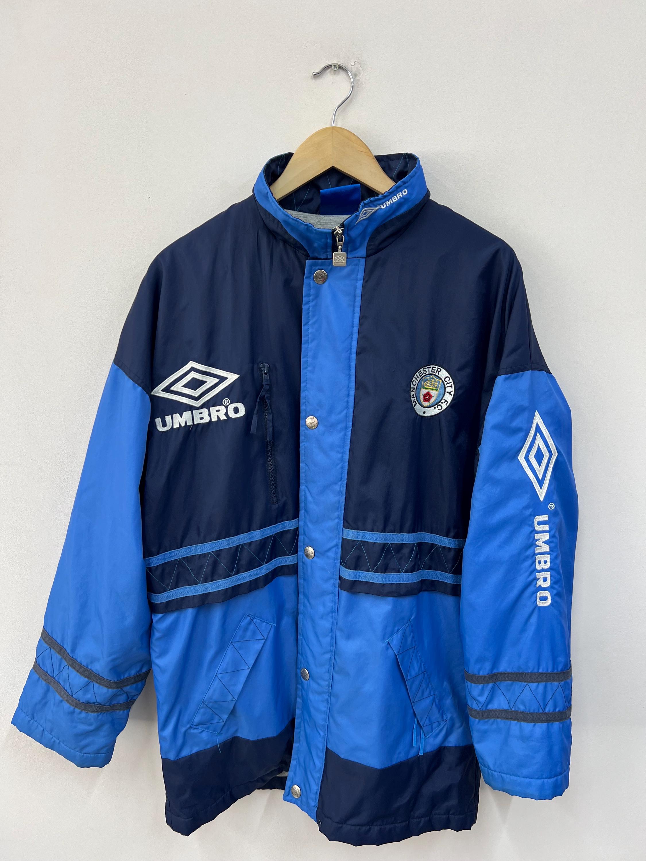 Manchester City 1994 Football Soccer Padded Jacket Coat Umbro Rare 