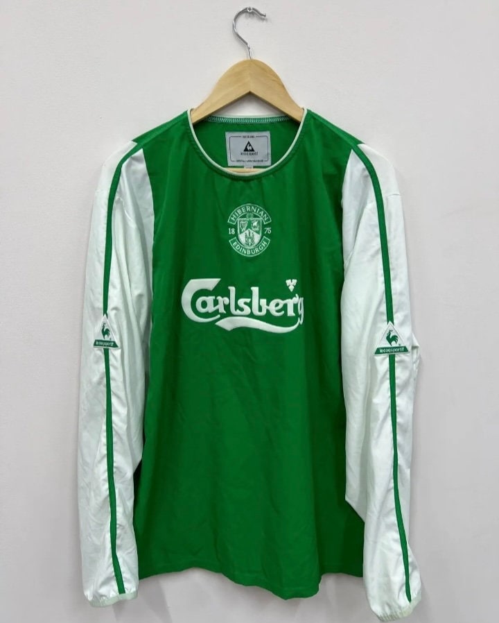 Hibernian Edinburgh Hibs Vintage Football Shirt Soccer Jersey Long