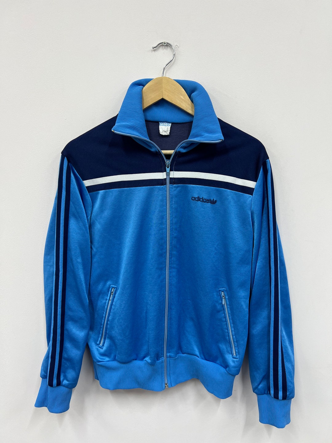 トップス 80s vintage adidas track jersey jacket Vintage 80s Adidas Originals Track Top Jacket Blue Size S