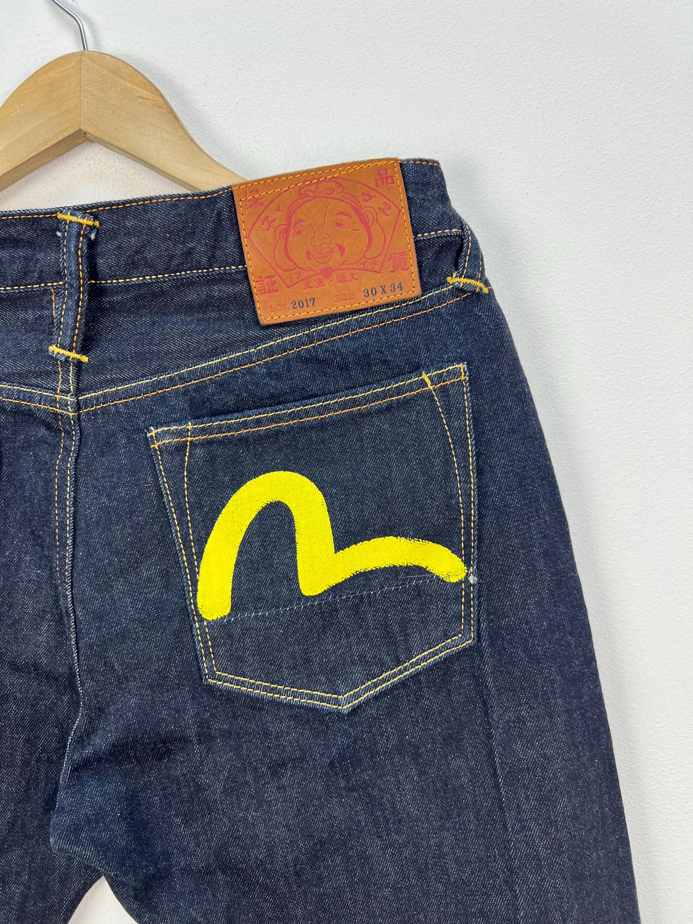 Evisu Jeans Dark Indigo Selvedge Denim Daicock Seagull Yellow