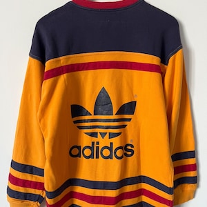 Vintage Adidas Originals Hockeytröja Herr Stor Logo Flerfärgad Storlek Small