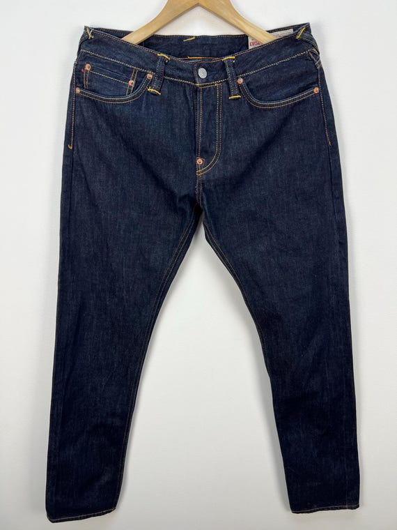 Evisu Jeans Dark Indigo Selvedge Denim Daicock Seagull Yellow