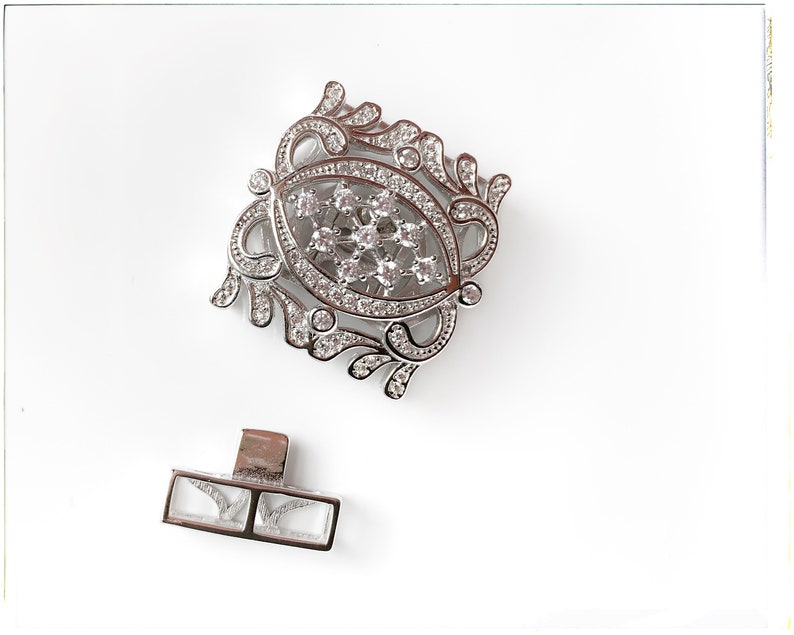 Decorative Clasp STERLING SILVER Box Clasp ZIRCONIAS Etsy UK