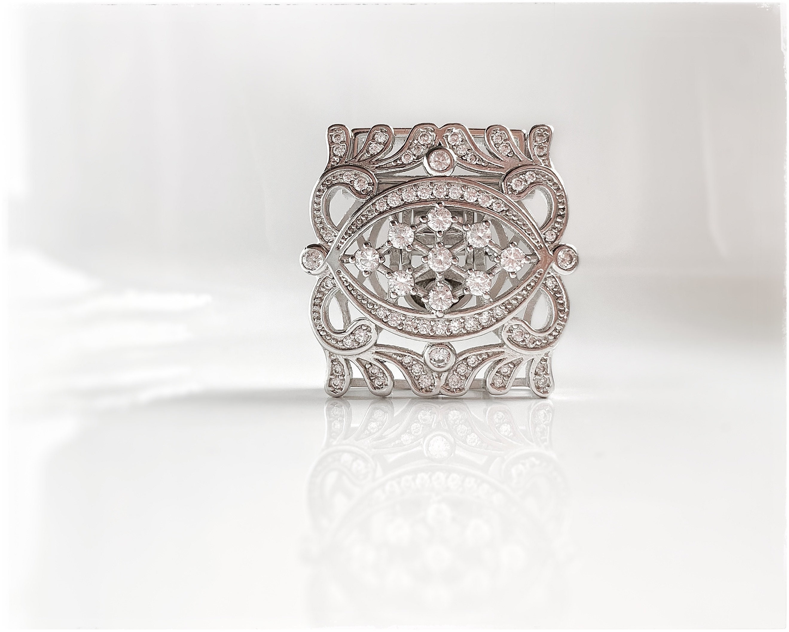Decorative Clasp STERLING SILVER Box Clasp ZIRCONIAS Etsy UK