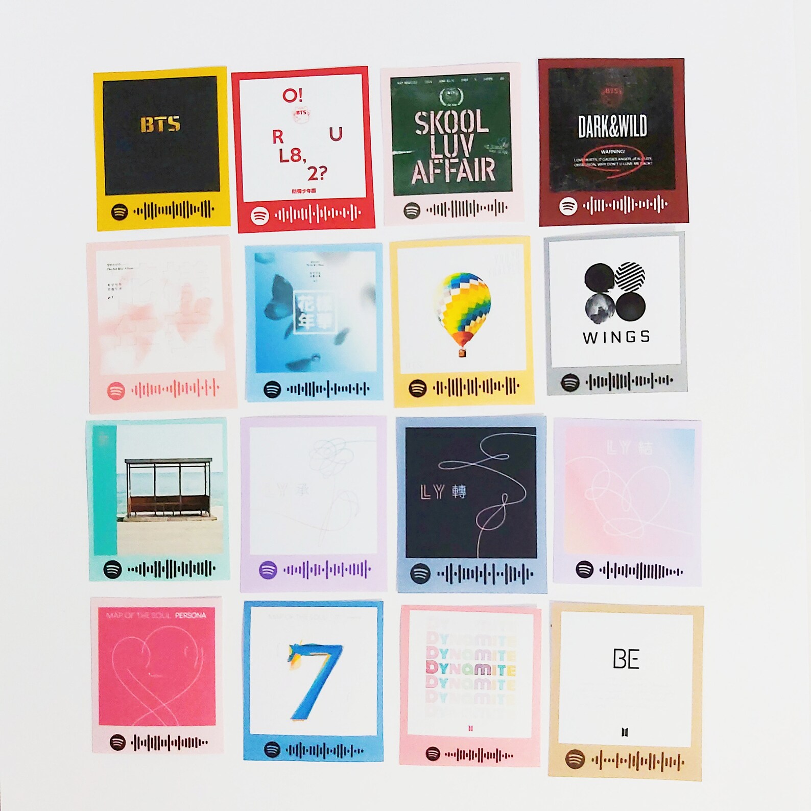 BTS Spotify Code Stickers 16ct / Bts Sticker Pack / Bts Etsy India