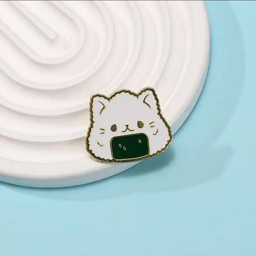 Cute Cat Pin Rice Ball Cute Animal Pins Enamel Pin Gift Ideas - Etsy