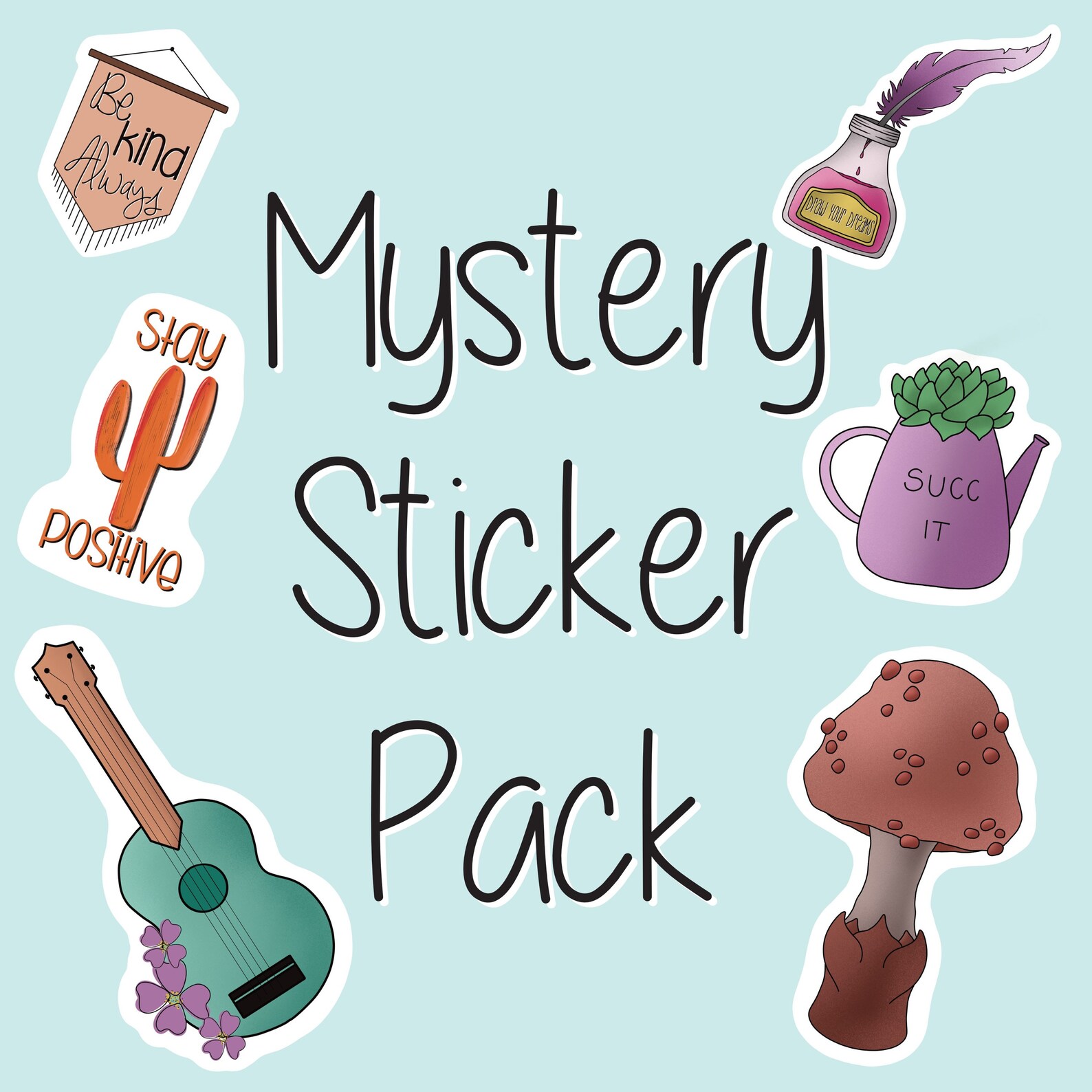 Mystery Sticker Packs 3 5 8 or 10 pack Etsy