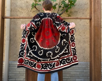 Uzbek Vintage Handmade Embroidery Sam 365 father day gifts SUZANI Robe