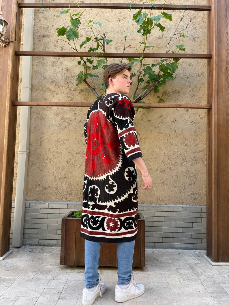Uzbek Vintage Handmade Embroidery Sam 365 father day gifts SUZANI Robe