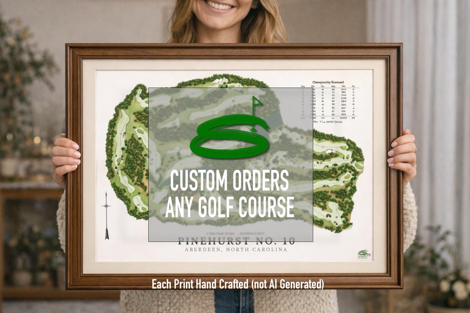 CUSTOM MAPS | Golf Course Map Print: Personalized Golf Gift, Wall Art ...