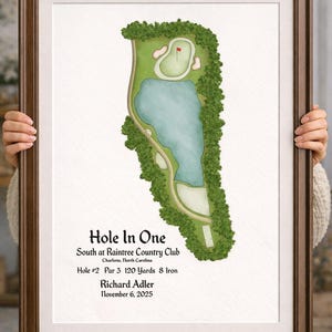 CUSTOM | Hole In One Award, Proposals, Wedding Gift, Personalized Gifts,  Custom Golf Art, Personalized Golf Course Prints, Golf Art