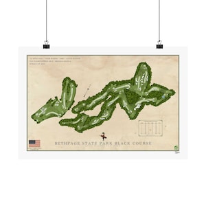 Bethpage Schwarz | New York | Golf Club Map Poster | Perfekt für Golf-Liebhaber | Geschenk für Ihn | Herrenzimmer Wandkunst