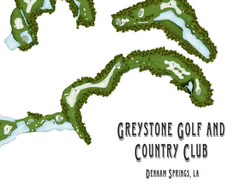 Greystone Golf Club Golf Course Map Personalized Gifts Wall Greystone Golf Club Golf Course Map Personalized Gifts Wall