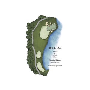 PERSONALIZADO / Premio Hoyo en Uno, Propuestas, Regalo de Boda, Regalos Personalizados, Arte de Golf Personalizado, Impresiones Personalizadas de Campos de Golf, Arte de Golf
