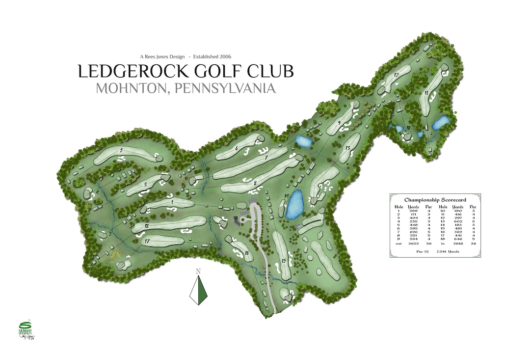 Ledge Rock Golf Club Golf Course Map Personalized Gifts Wall Ledge Rock Golf Club Golf Course Map Personalized Gifts Wall
