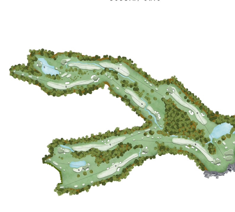 Muirfield Village GC Golf Course Map Personalized Gifts Wall