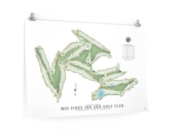 Mid Pines Course Map Pinehurst Course Map - Etsy