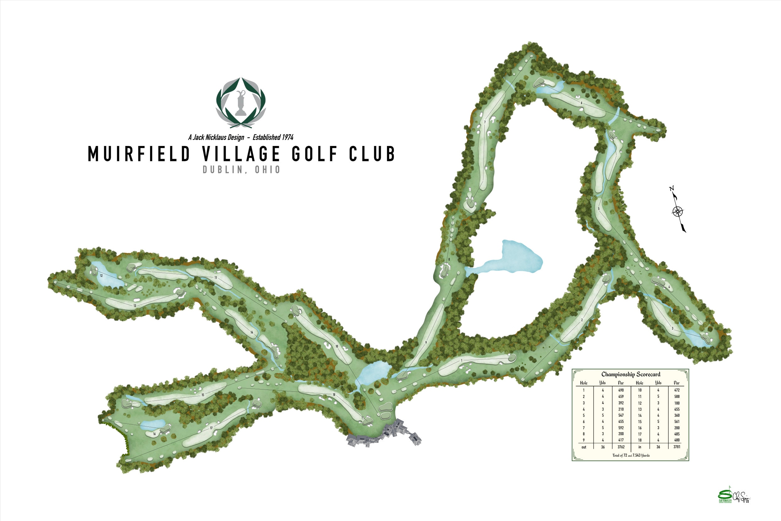 CUSTOM MAPS | Golf Course Map Print: Personalized Golf Gift, Wall Art ...