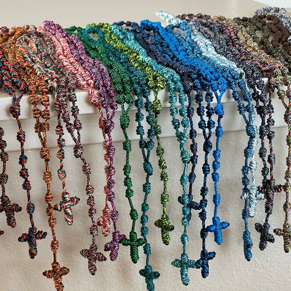 Handmade Twine Rosary, Knotted Rosary, Rope Rosary, Cord Rosary