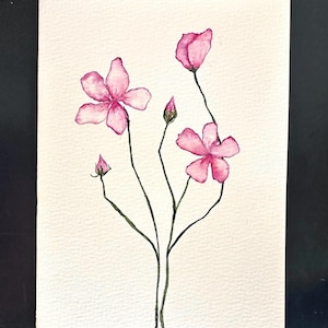 Carte de fleurs sauvages peinte à la main
