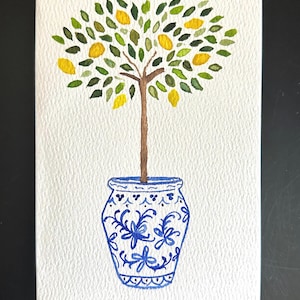 Cartão de limoeiro italiano pintado à mão