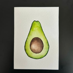 Cartão de abacate pintado à mão