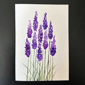 Cartão Lavanda Pintado à Mão