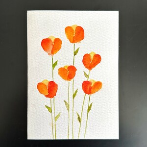 Cartão pintado à mão California Poppy