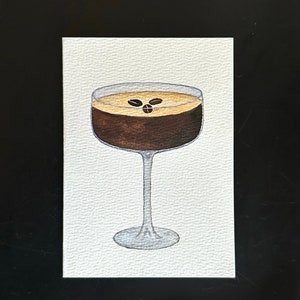 Cartão Just Espresso Martini pintado à mão