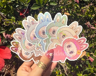 Labubu the monsters macaron stickers | glossy stickers | waterproof | laptop sticker | water bottle sticker | sticker set