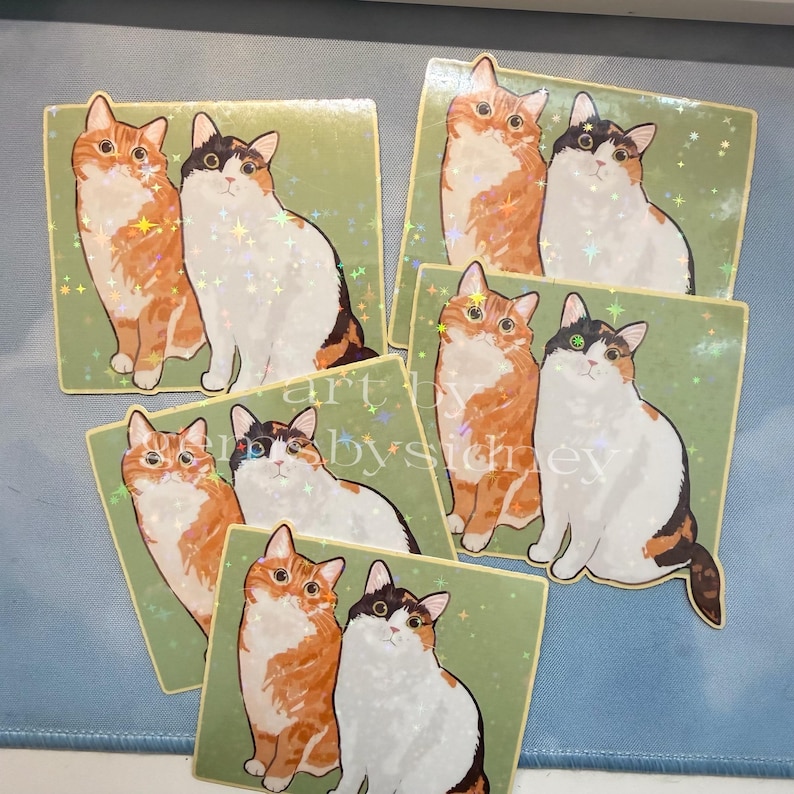 Calico & Orange Cat Sticker - Waterproof Vinyl Laptop Decal - Etsy