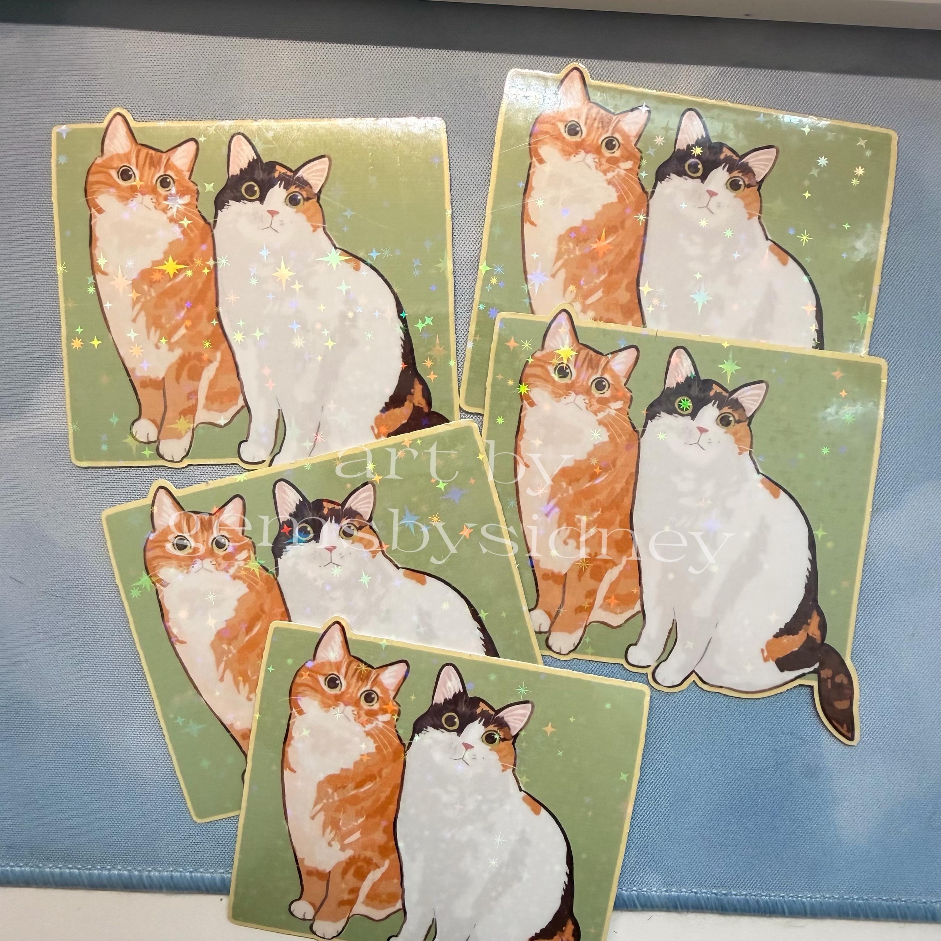 Calico & Orange Cat Sticker - Waterproof Vinyl Laptop Decal - Etsy