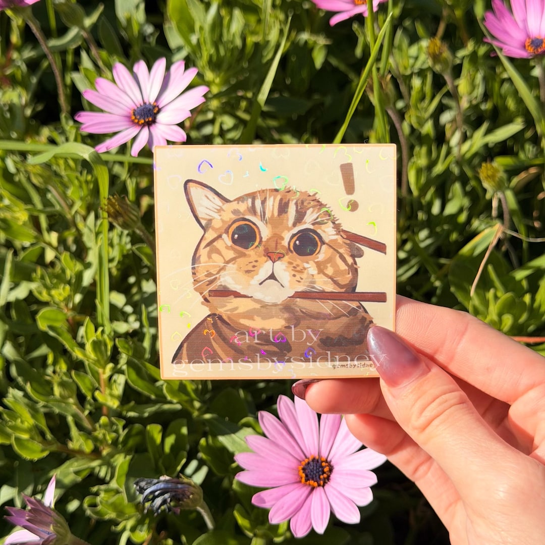 Holographic Cat Sticker - Waterproof Vinyl Decal - Etsy