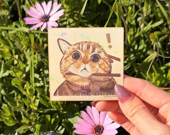 Holographische Katzen-Aufkleber - wasserfester Vinyl-Aufkleber