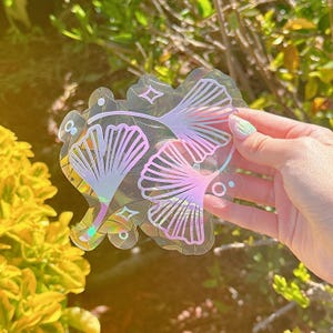 Wandbild Sonnenfänger Ginkgo | Sonnenfänger Sticker | Regenbogen Aufkleber | Fensterfolie | Sonnenfänger | Prisma Aufkleber | Blatt Sonnenfänger | pflanzenmama
