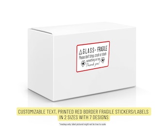 Red Fragile Stickers: Small Business Packaging Labels