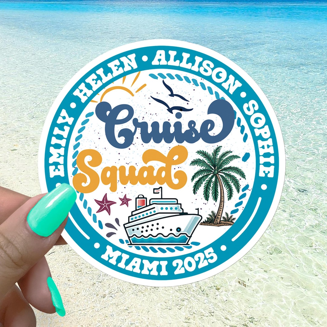 Tour Crew Sticker Custom Cruise Squad Sticker Travel Personalized Beach Vacation ...