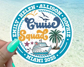 Custom Cruise Squad Sticker Travel Personalized Beach Vacation Waterproof Vinyl Decal