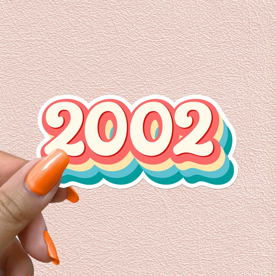 2002 Sticker Year Retro Vintage Groovy Hippie Waterproof Vinyl Stickers ...