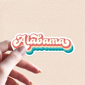 Alabama Sticker Retro Rainbow State Decal United States Waterproof Vinyl Stickers